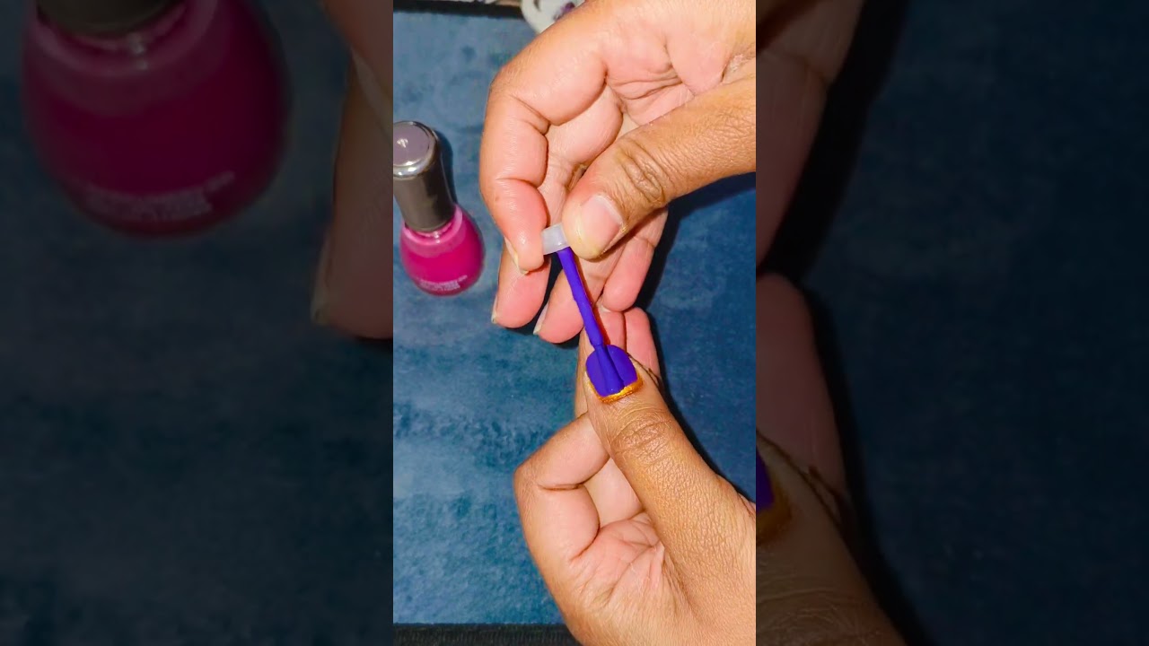 shorts nail art design 💙🧡💅#simplenails #shortsfeed #naildesign #nails #youtubeshorts #shortsviral