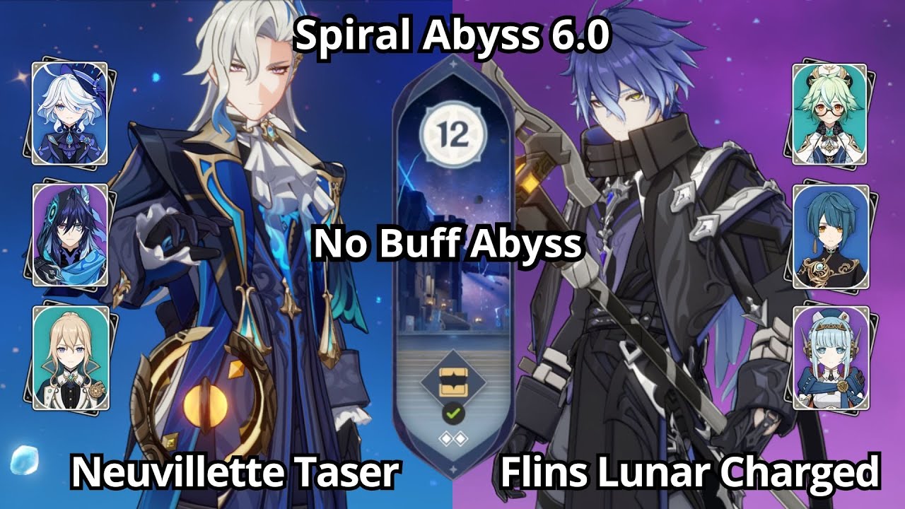 C0 Neuvillette Taser & C0 Flins Lunar Charged - Spiral Abyss Floor 12 Genshin Impact 6.0