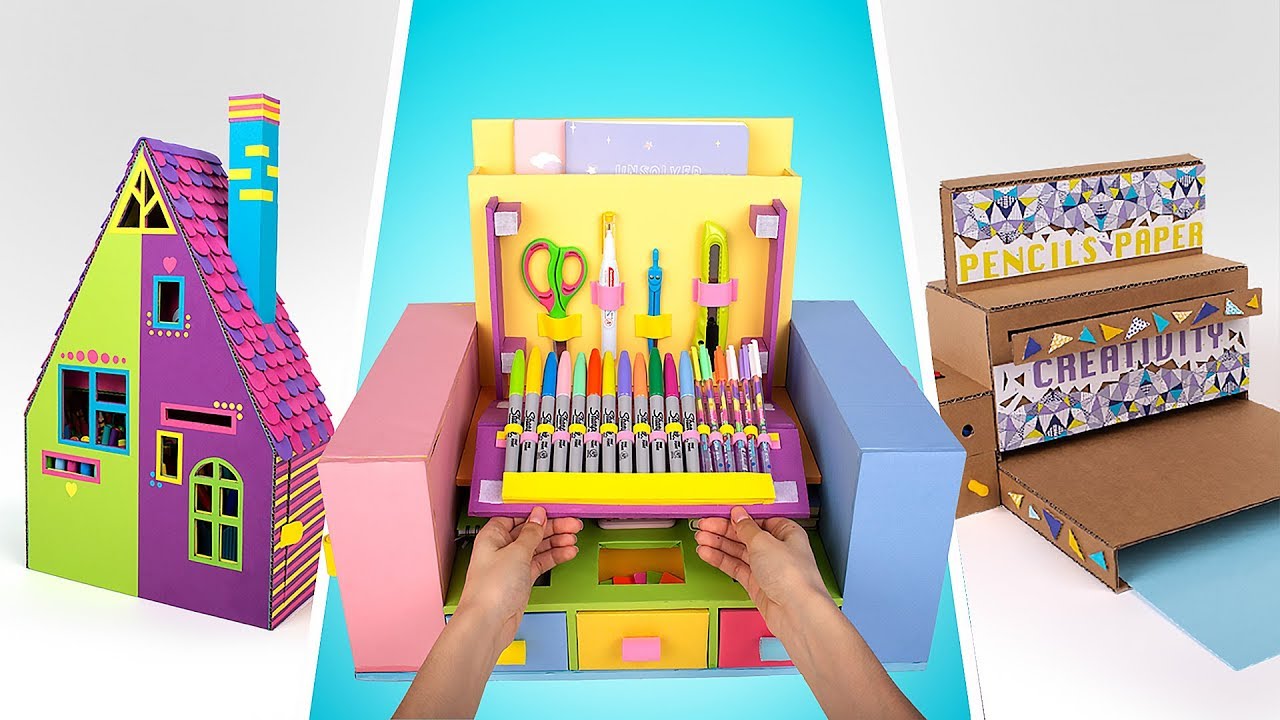 How To Make 3 Amazing Desk Organizers ✏️