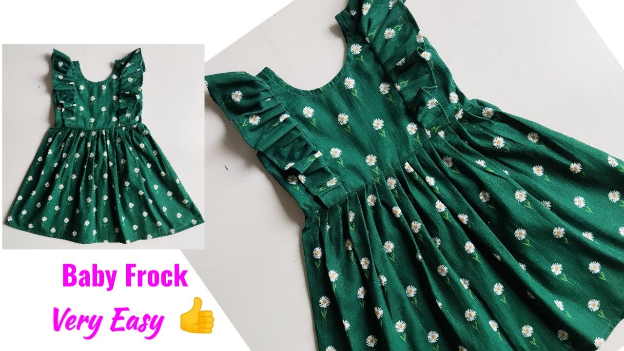 Very Easy Frill Baby Frock Cutting and stitching Step by Step
