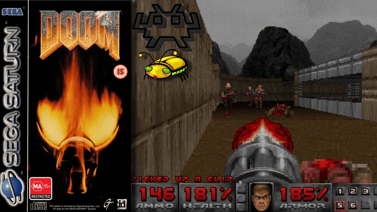 Doom Saturn version gameplay emulated with Beetle Saturn core (RetroArch)