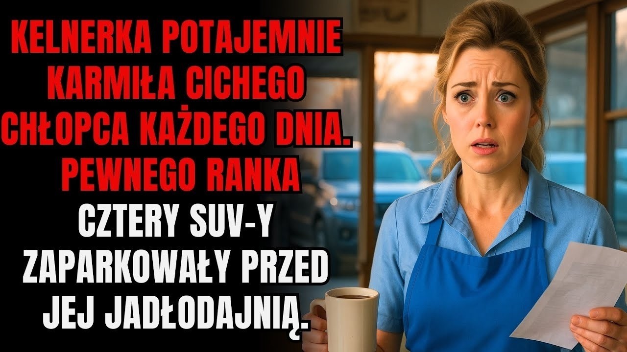 Kelnerka potajemnie karmiła cichego chłopca każdego dnia – pewnego ranka cztery SUV y zaparkowały