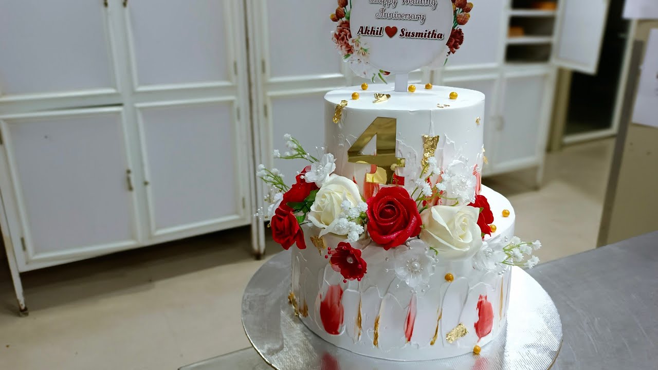 nutty bubbles two tier cake| wedding anniversary cake