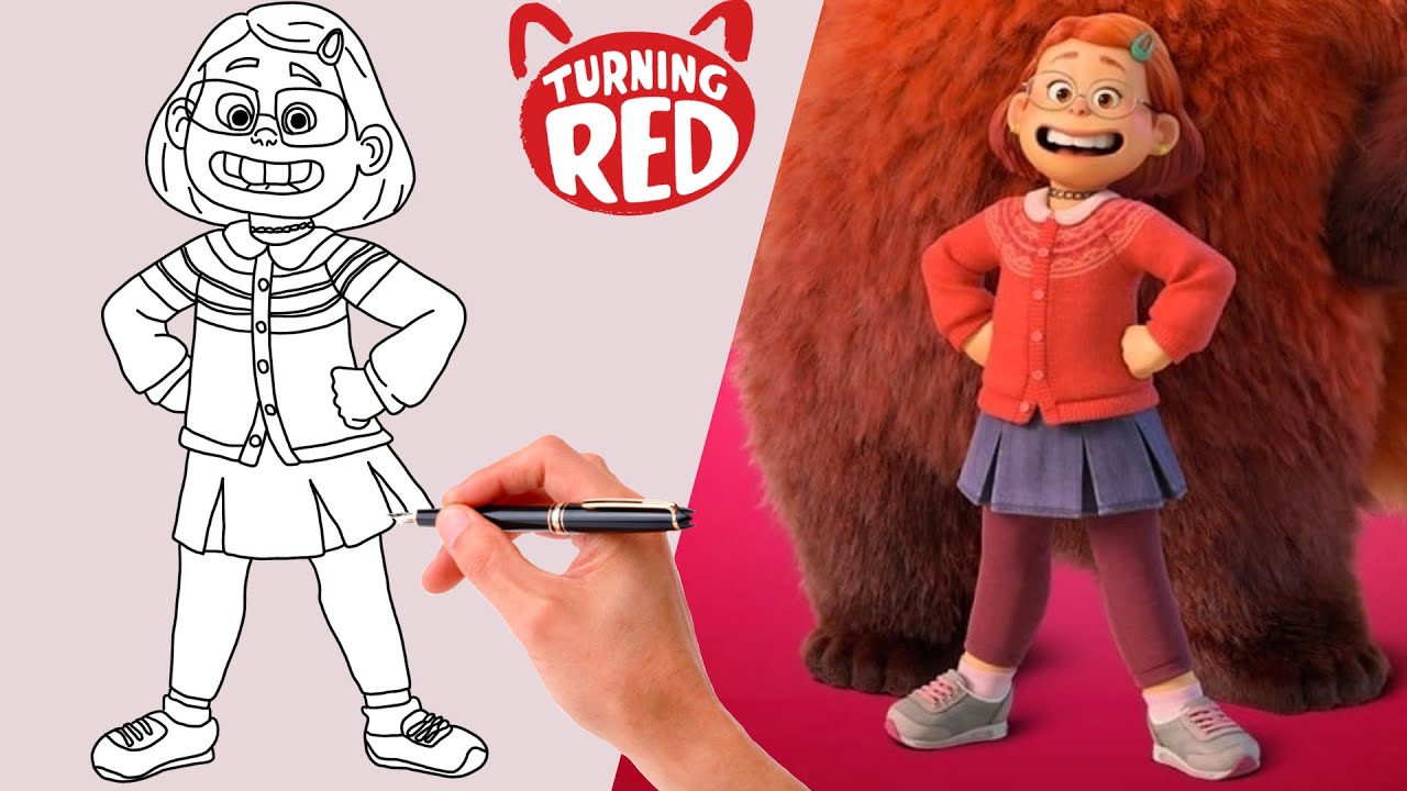 Comment Dessiner MEI LEE DE ALERTE ROUGE (Turning Red) | DESSIN DISNEY SUPER FACILE