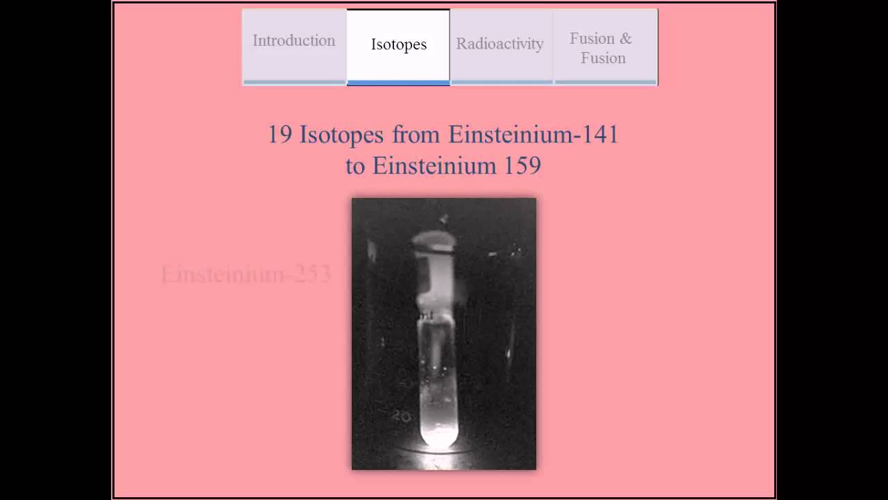 Einsteinium Elemental Minute (Nuclear Properties)