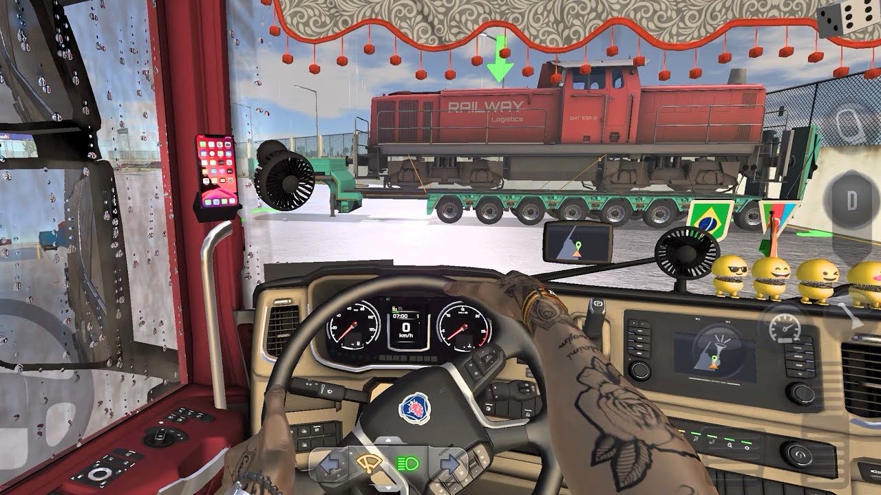 Scania Truck Gameplay - carrying Locomotive | Truck Simulator Ultimate Mobile Gameplay | Truck Games