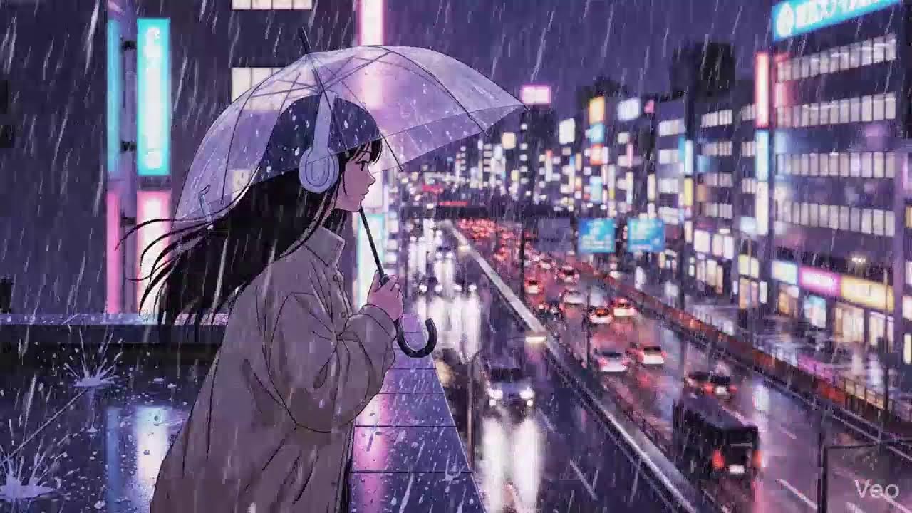 Rainy Neon Streets 🌧️ Japanese City Lofi | Study Beats