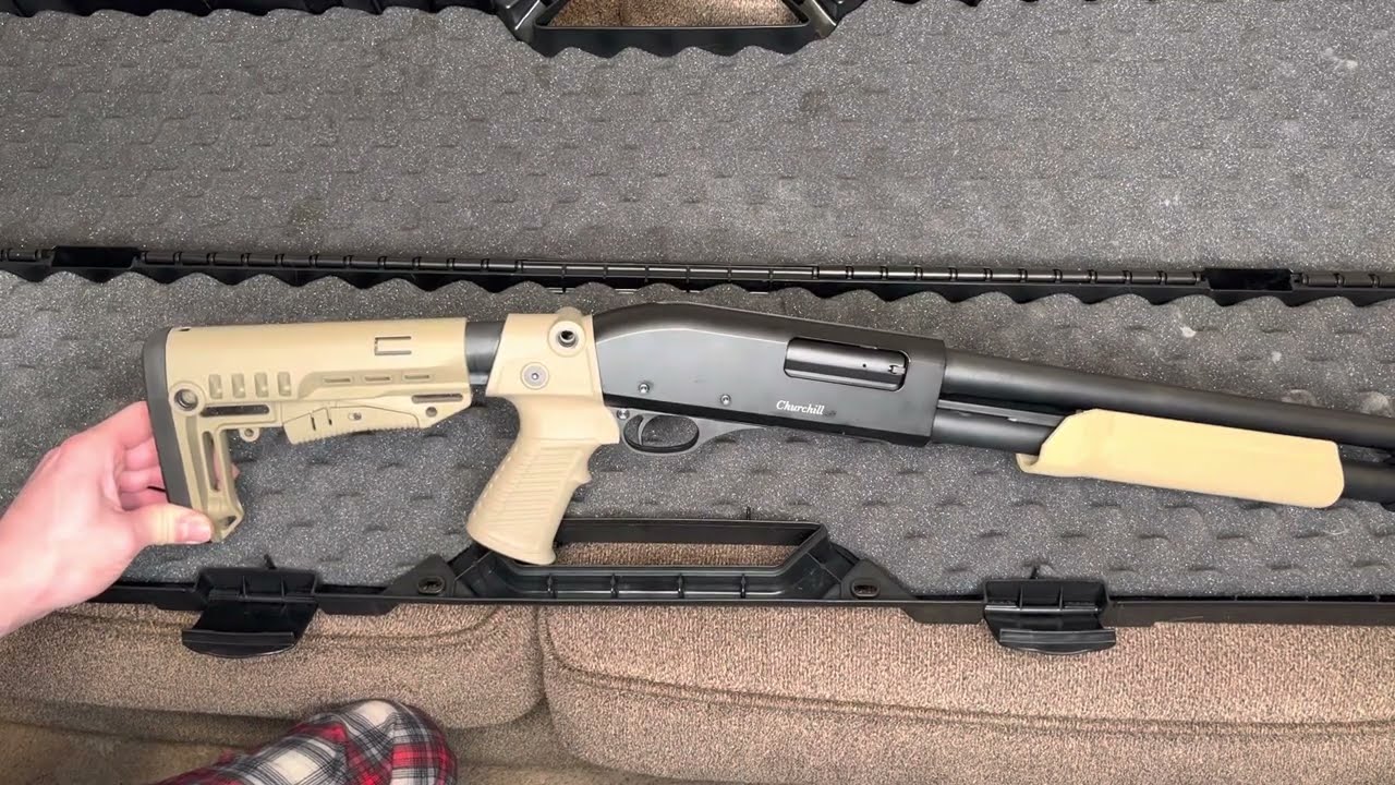 Churchill Akkar 612 pump shotgun 12 gauge review and accessories