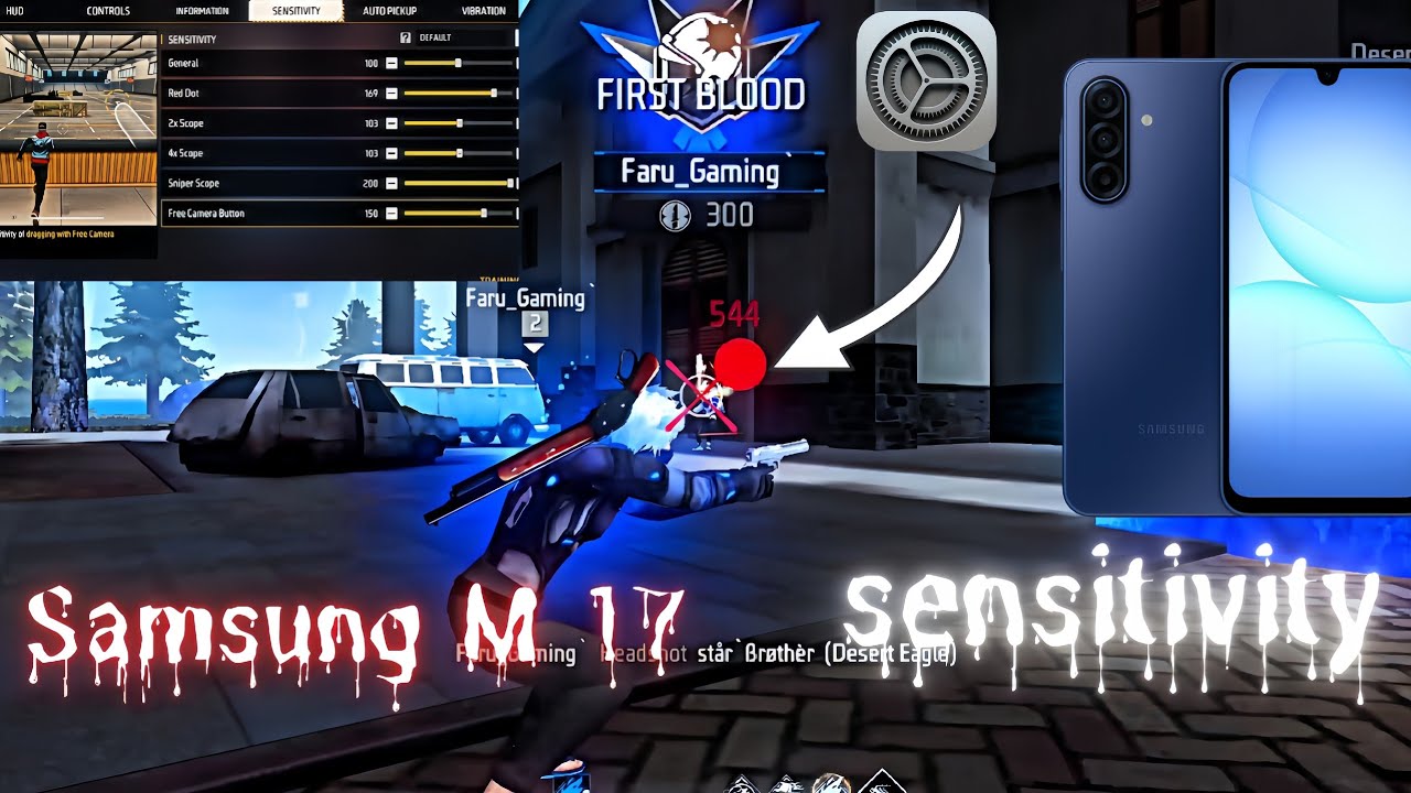 Samsung Galaxy M17 || Free Fire Sensitivity😁 Auto Aim 😱