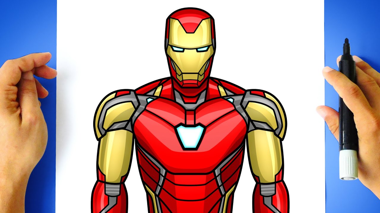 Como DESENHAR o HOMEM DE FERRO MK 85 - Como DIBUJAR a IRON MAN MK 85 - How to DRAW IRON MAN Mark 85
