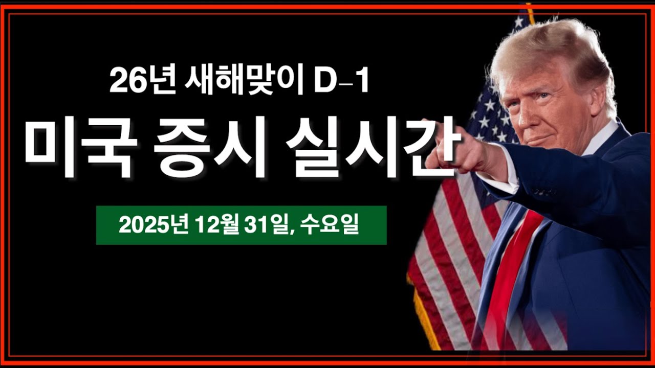 (12/31/25, 수) 2026년 새해맞이 '붉은 말'의 해 | 실업수당청구건수 | 얕은 거래량의 시장, 평균 거래량의 반도막 | 미국 주식, 비트코인 실시간