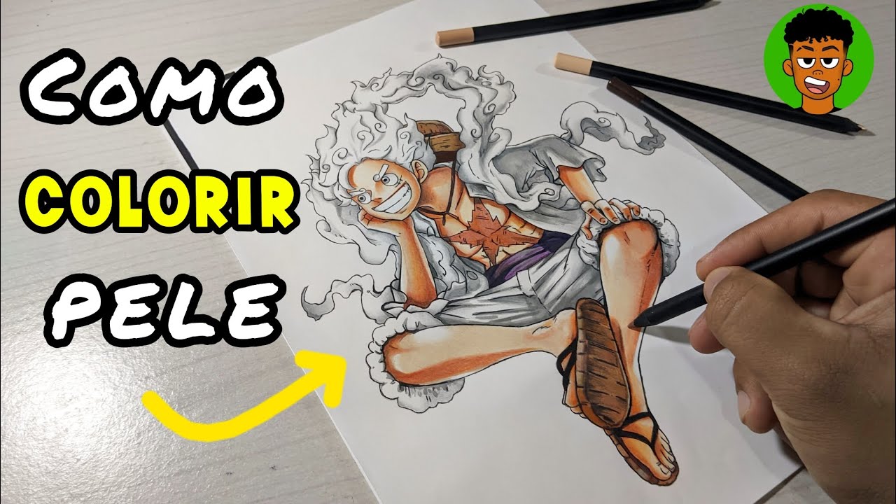 Como colorir PELE de ANIME com LÁPIS DE COR. / LUFFY - GEAR 5 ( TUTORIAL )