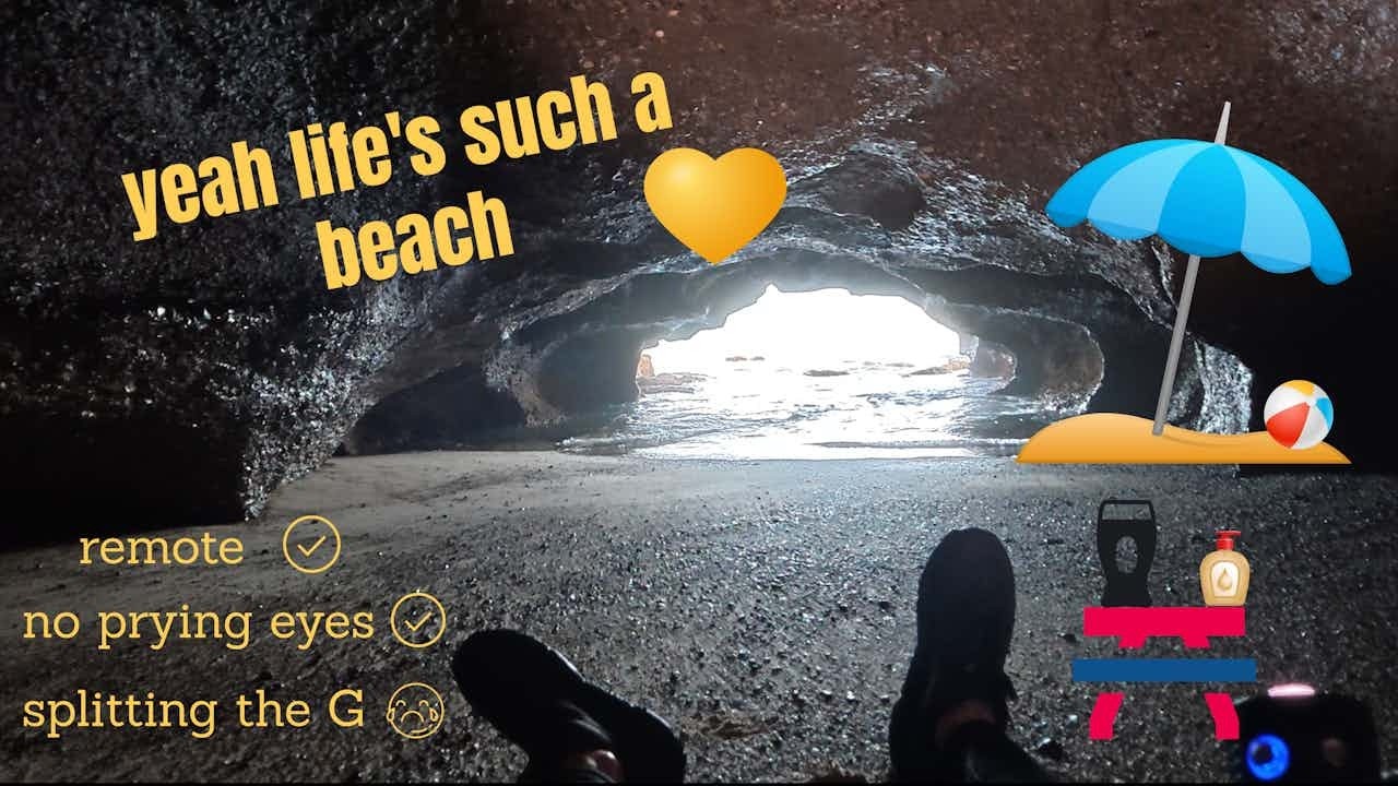 Wretched swells make any sea cave melodrama borderline seppuku. So I go to the beach instead.