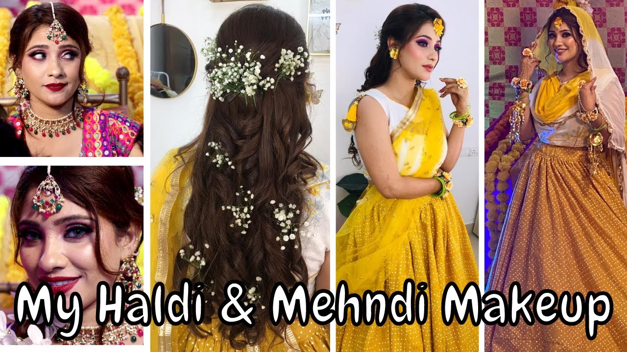 MY Mehndi & haldi Makeup || step by step look || shystyles