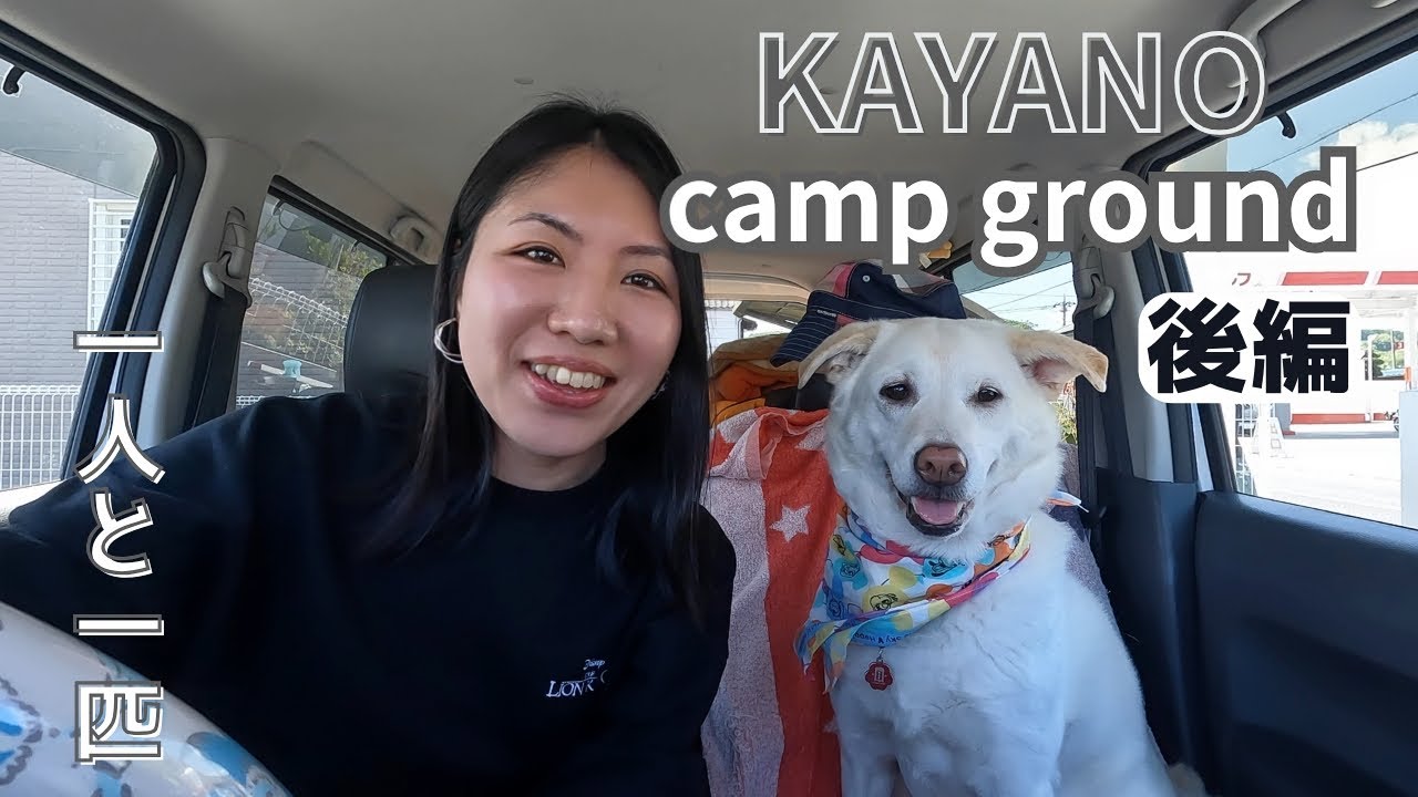 【KAYANO camp ground後編】新緑の木漏れ日散歩【一人と一匹】