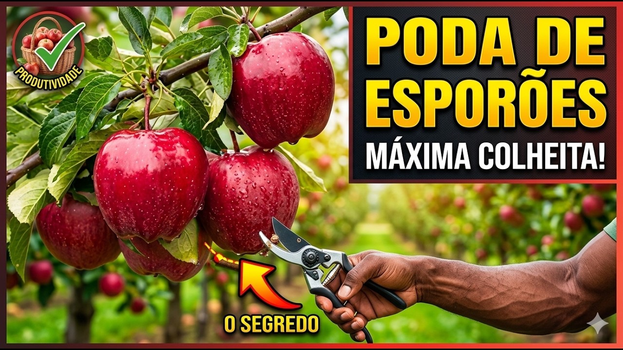 PODA de MACIEIRA - Formação de esporões e gemas florais - Notching