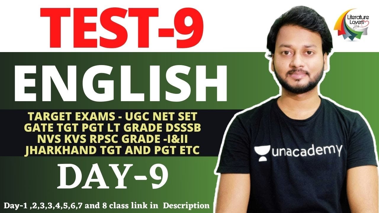 TEST - 9 Highly Recommended MCQ On English Literature