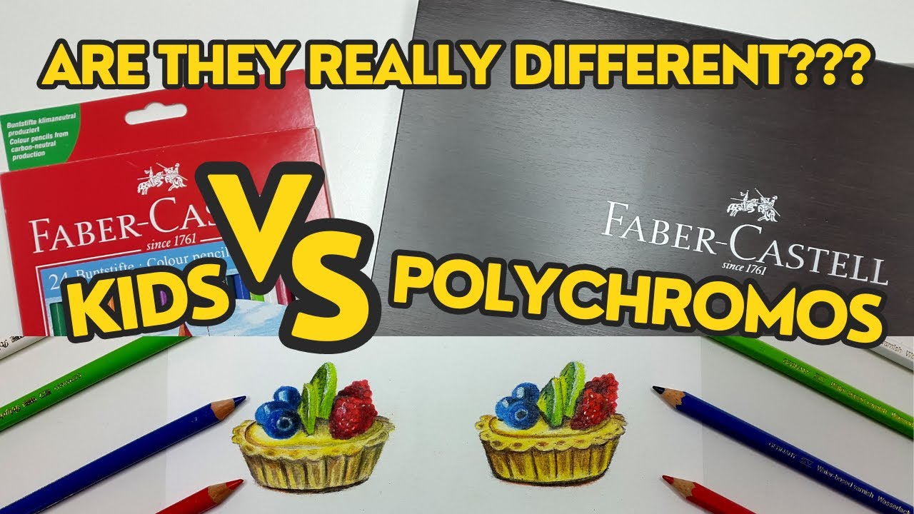 Faber-Castell POLYCHROMOS VS Faber-Castell KIDS Colored Pencils - Are they REALLY different? 😲 #art