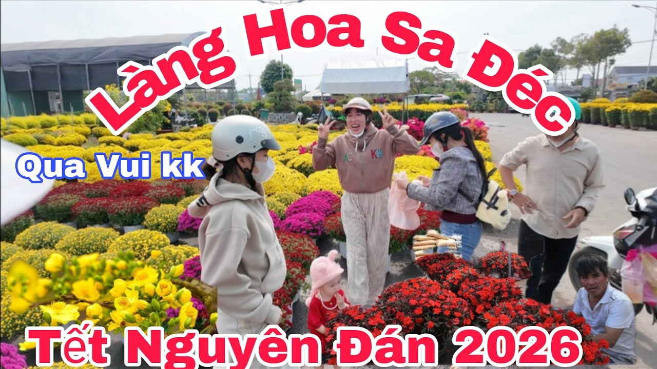 Làng hoa sa đéc sức hiện gióng hoa quý hiếm, và bà con đến quá đông để mua hoa chuẩn bị tết 2026.