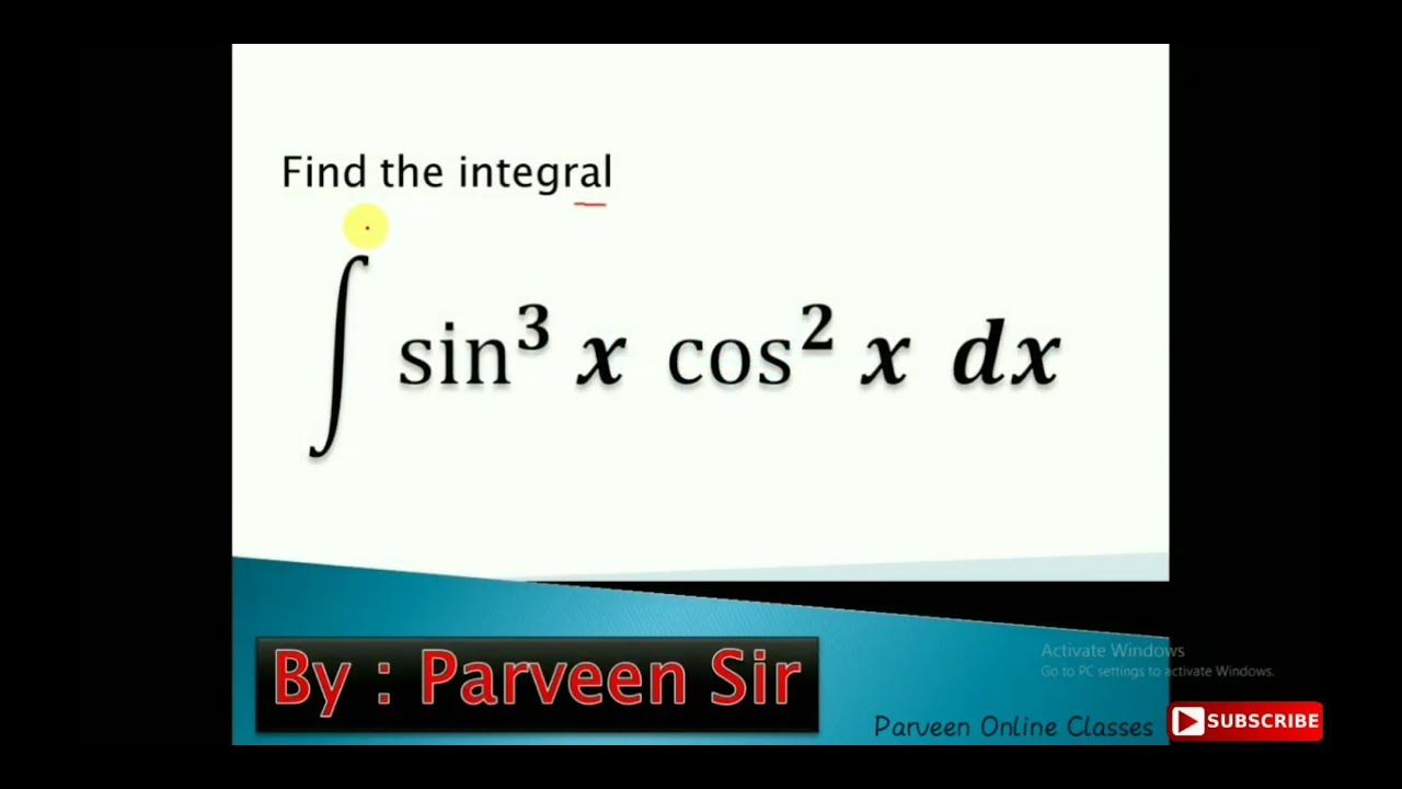 Integration of sin^3x cos^2x || class 12 integration solution || ncert class 12 integration solution