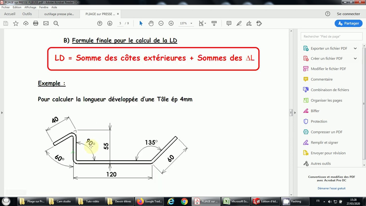 Calcul de LD avec abaque delta L