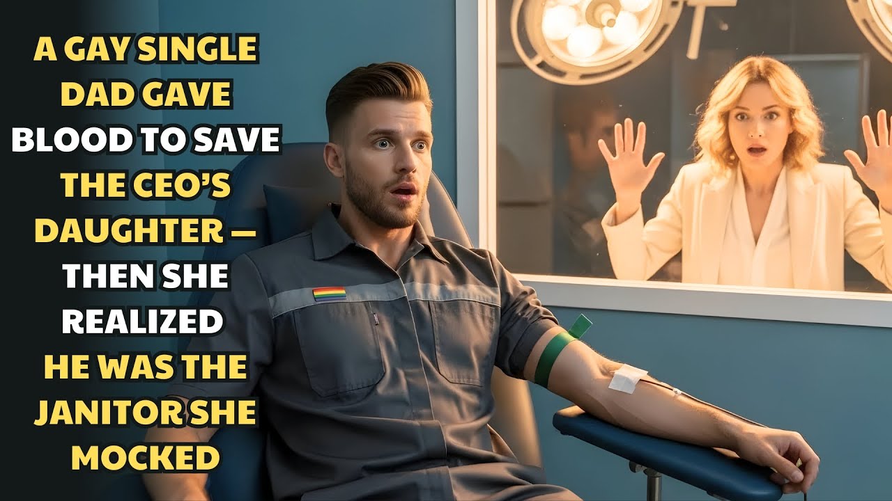 A GAY SINGLE DAD GAVE BLOOD TO SAVE THE CEO’S DAUGHTER — THEN SHE REALIZED HE WAS THE JANITOR SHE MO