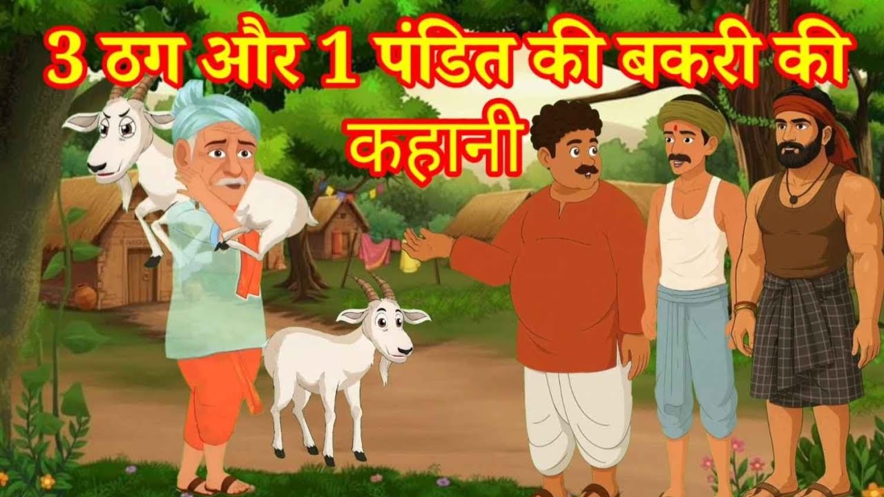 3 ठग और एक पुजारी की बकरी की कहानी/moral story in hindi /cute happy life