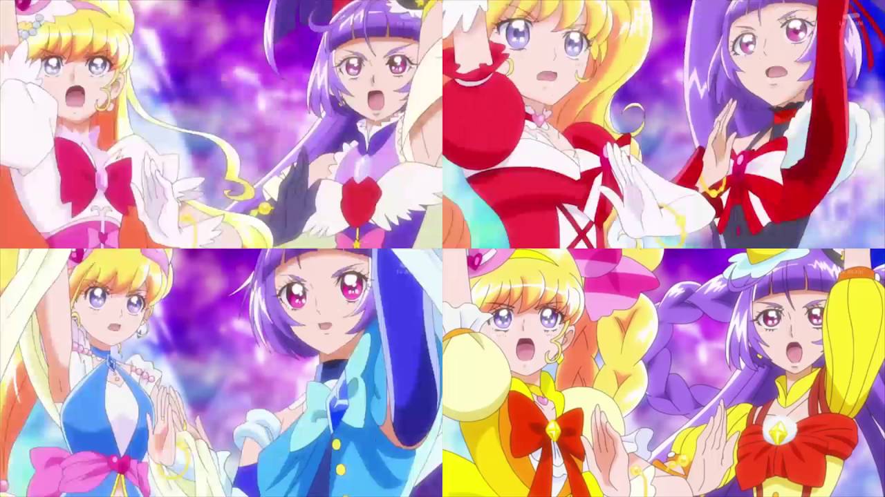 Mahou Tsukai Precure! Attacks - Diamond &hearts; Ruby &hearts; Sapphire &hearts; Topaz Comparison
