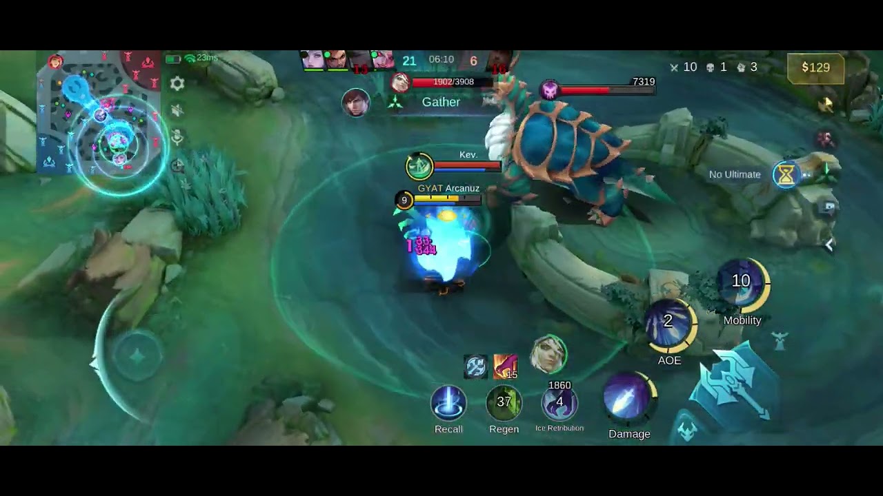 Gusion gameplay,Defeat because of not pushing,Epic rank Hell