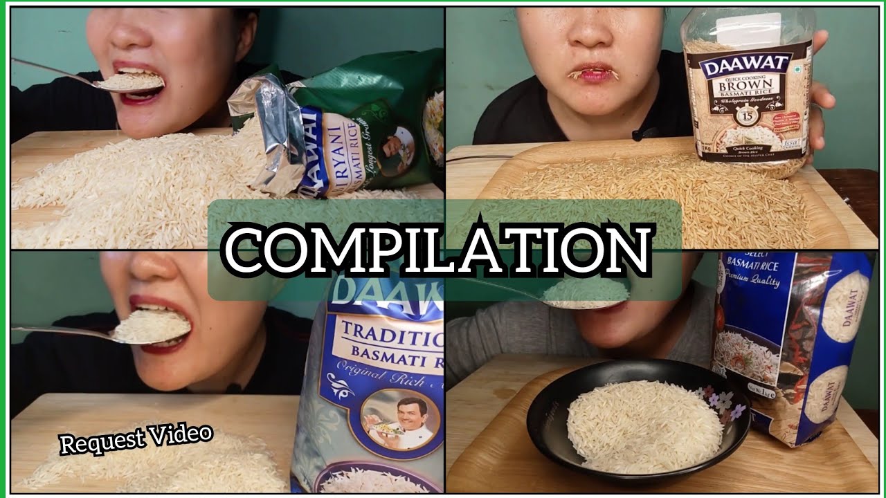 COMPILATION VIDEO EATING RAW DAAWAT RICE| Eating Asmr| Sounds| 