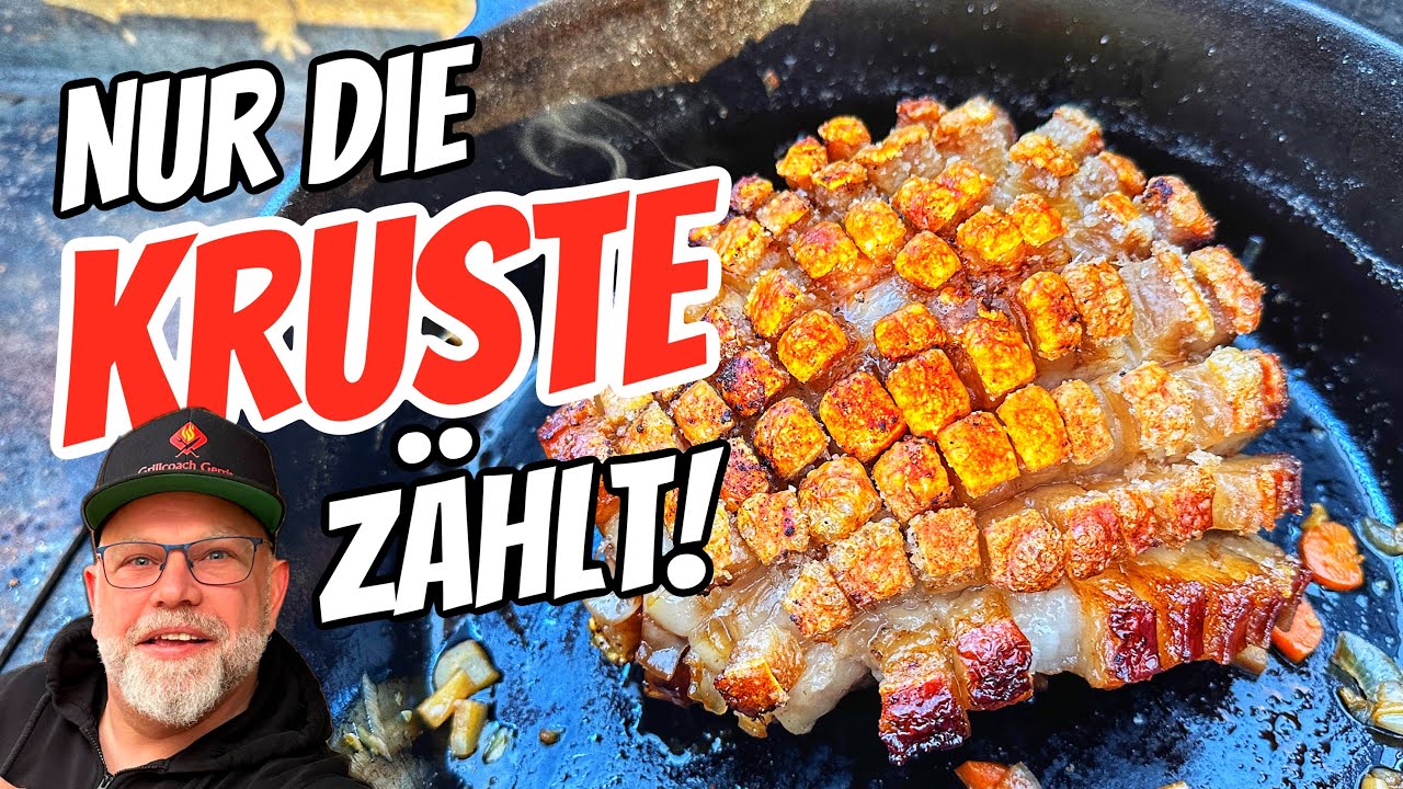 Krustenbraten mit Dunkelbiersoße - so einfach geht‘s im Dutch Oven!