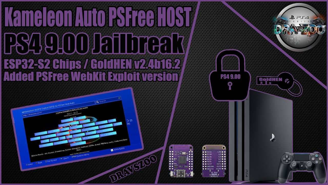 Kameleon Auto PSFree HOST v3.6 for PS4 9.00Fw on ESP32-S2 | GoldHEN 2.4b16.2 | TESTING