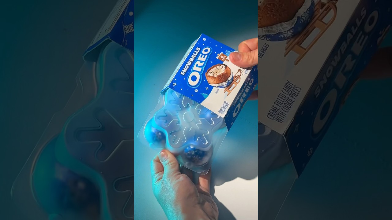 OREO snowballs #cookiesopening #icecream #satisfying #chocolate #unboxing #food #oreocake #cookies