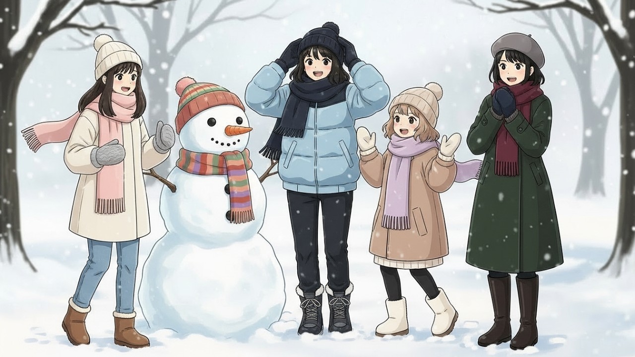 Cozy Snow Day Anime ❄️ | Relaxing Winter Time with Friends
