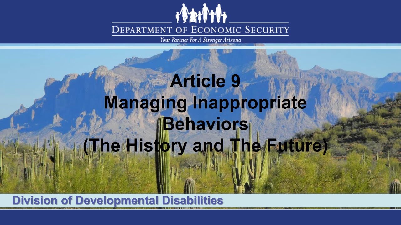 Article 9 Webinar on Managing Inappropriate Behavior