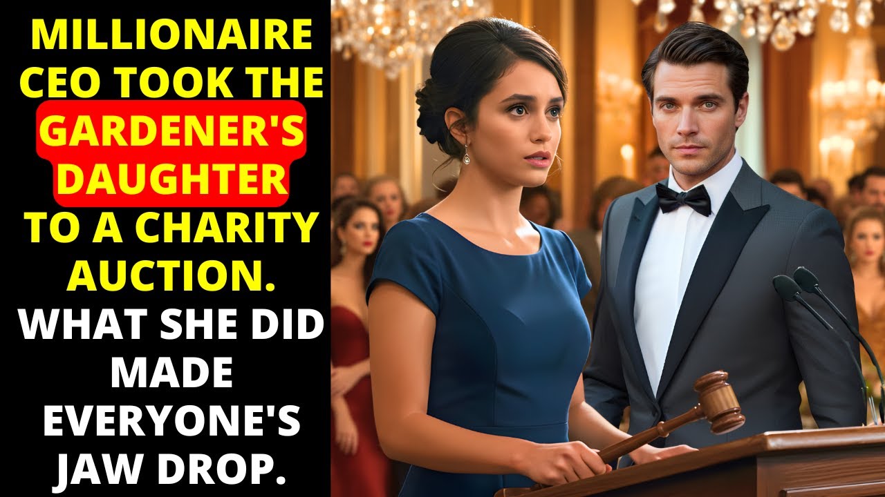 MILLIONAIRE CEO TOOK THE GARDENER'S DAUGHTER TO A CHARITY AUCTION.— WHAT SHE DID STUNNED EVERYONE…