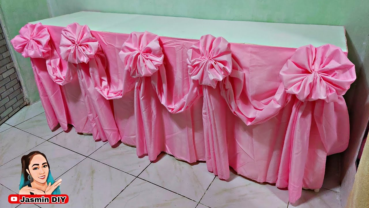 FLOWER SCALLOP DESIGN TABLE SKIRTING IDEAS BEGINNERS #TABLEDECOR #TABLEDESIGN #tablesetting
