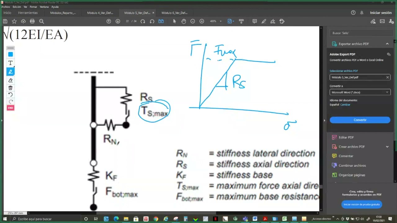 Pilotes embebidos. Curso de Modelización numérica con Plaxis 2D