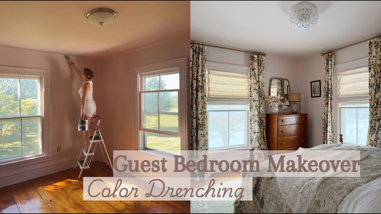 Pink Guest Bedroom Makeover | My First Time Color Drenching