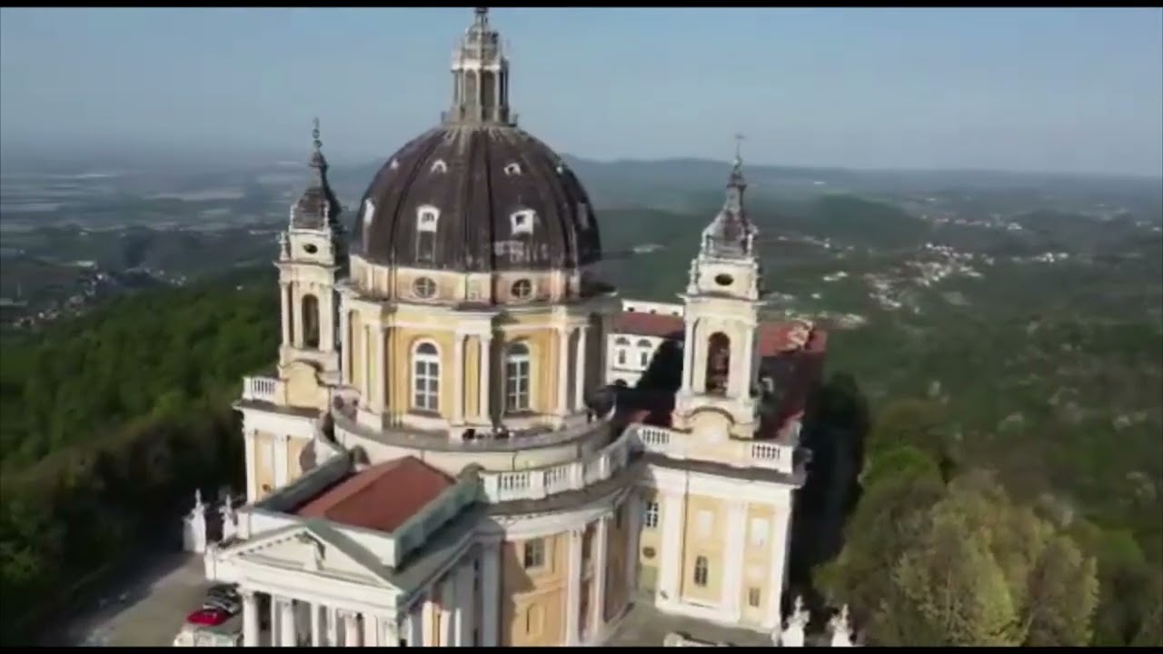 The beautiful Superga Basilica - Turin - 20 secs video from a drone
