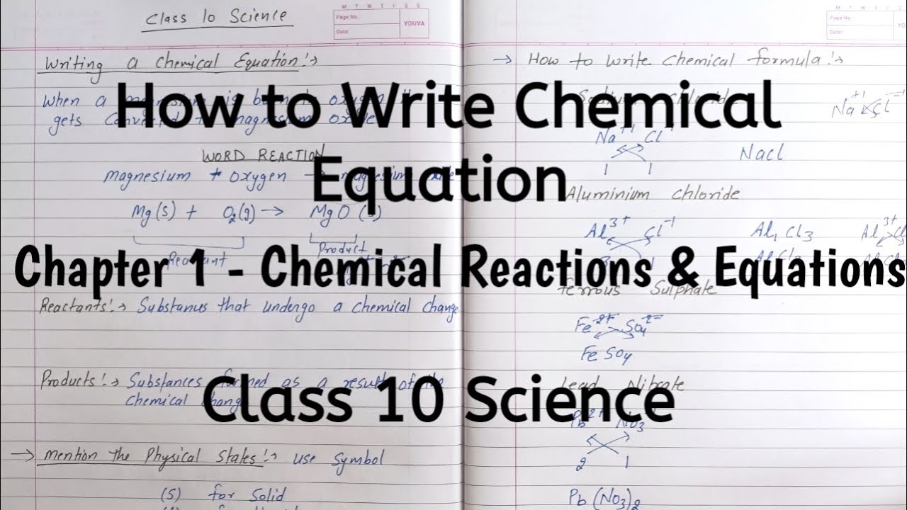How to Write a Chemical Equation | Chapter 1 | Chemical Reactions and Equations | Class 10 Science