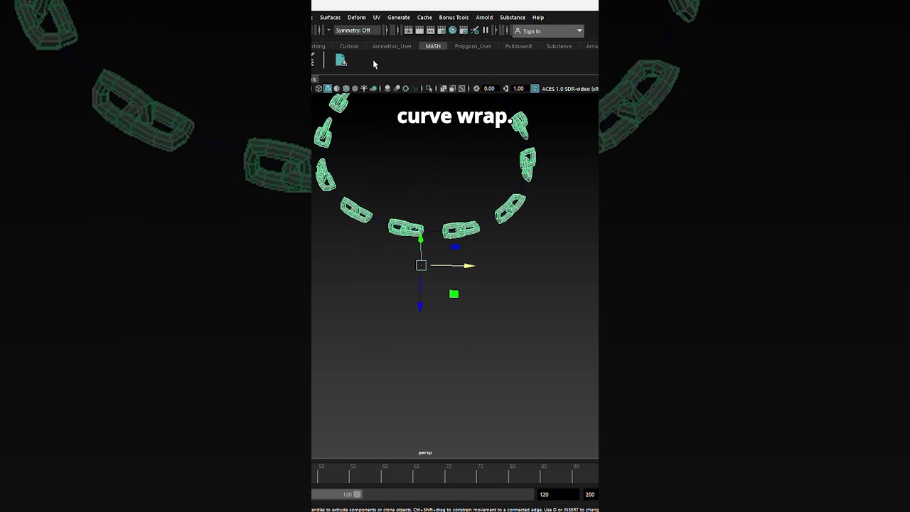 How to Create Chains in Maya Using MASH & Curve Warp | Procedural 3D Modeling Tutorial