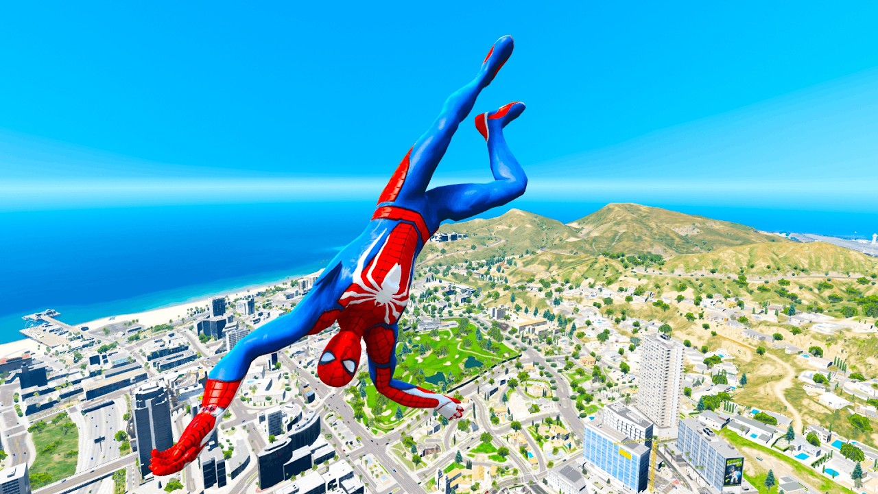 GTA 5 Spiderman Epic Jumps Compilation(GTA V Fails Funny Moments)