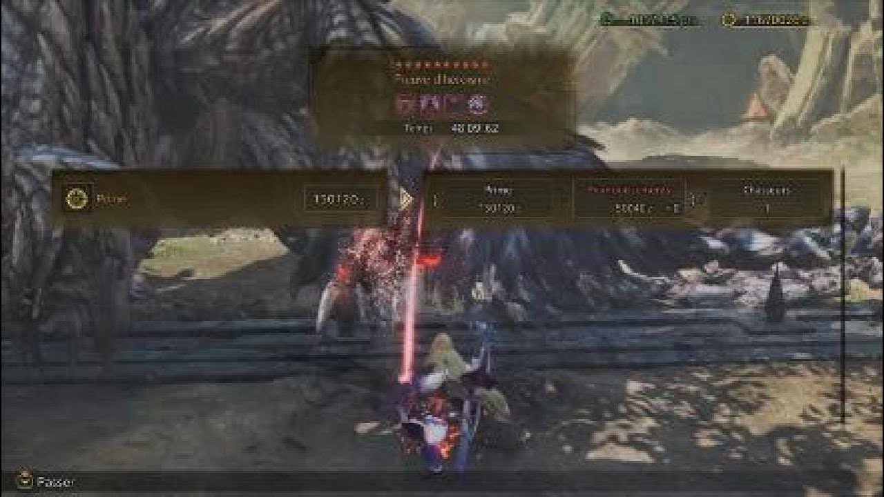 Preuve d'héroisme en solo épée longue avec palico sur Monster hunter wild