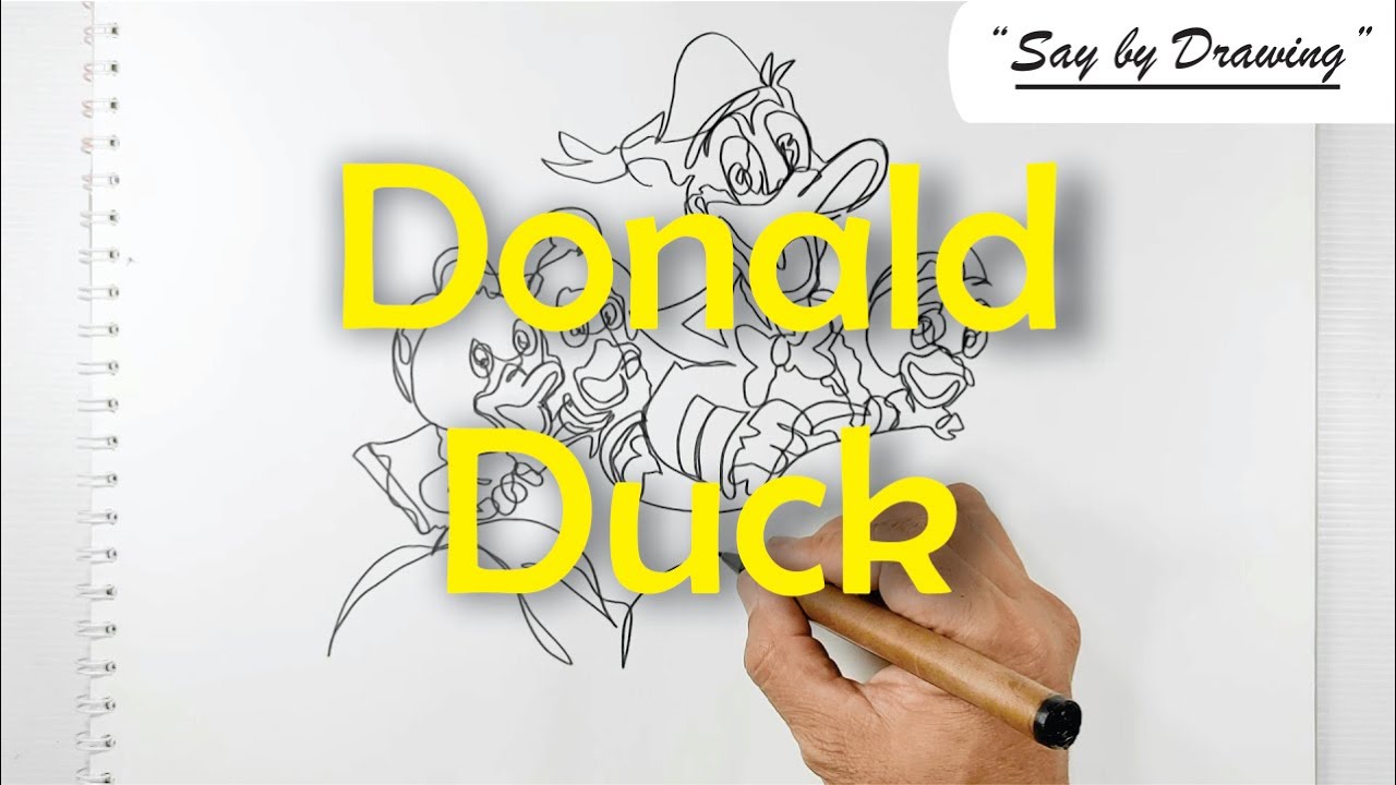 How to Draw Donald Duck | One Line Drawing | Cartoon