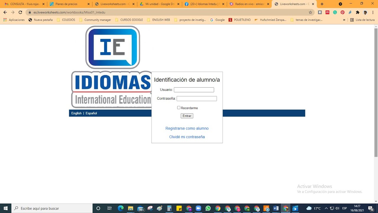 LIVEWORKSHEET - ESTUDIANTES