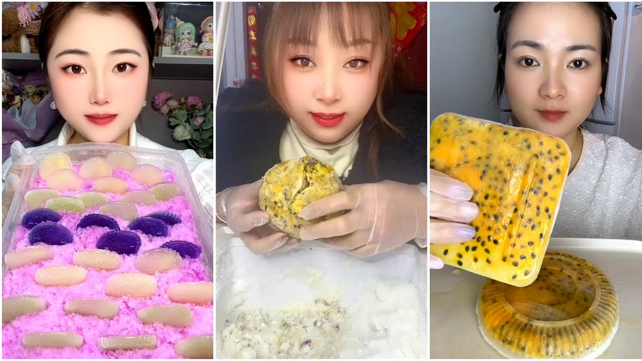 ASMR ice eating with passion fruit
