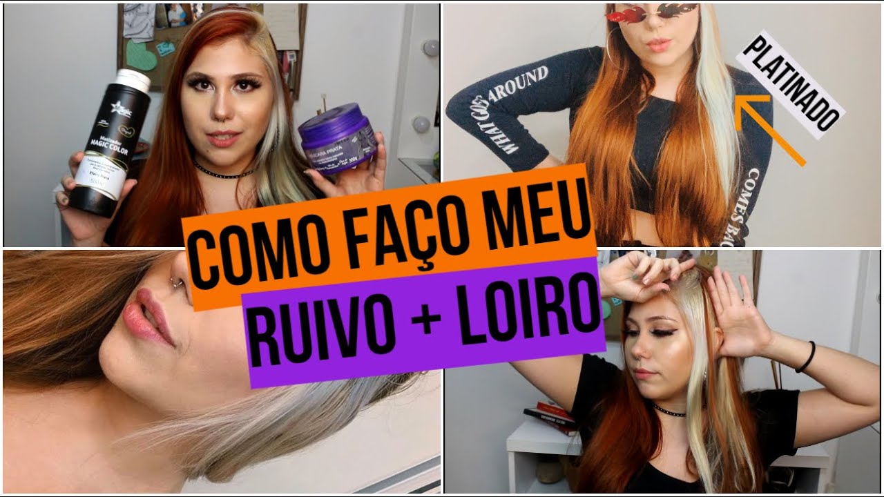 COMO FAÇO RUIVO COM MECHA LOIRA | DICAS + MATIZADOR