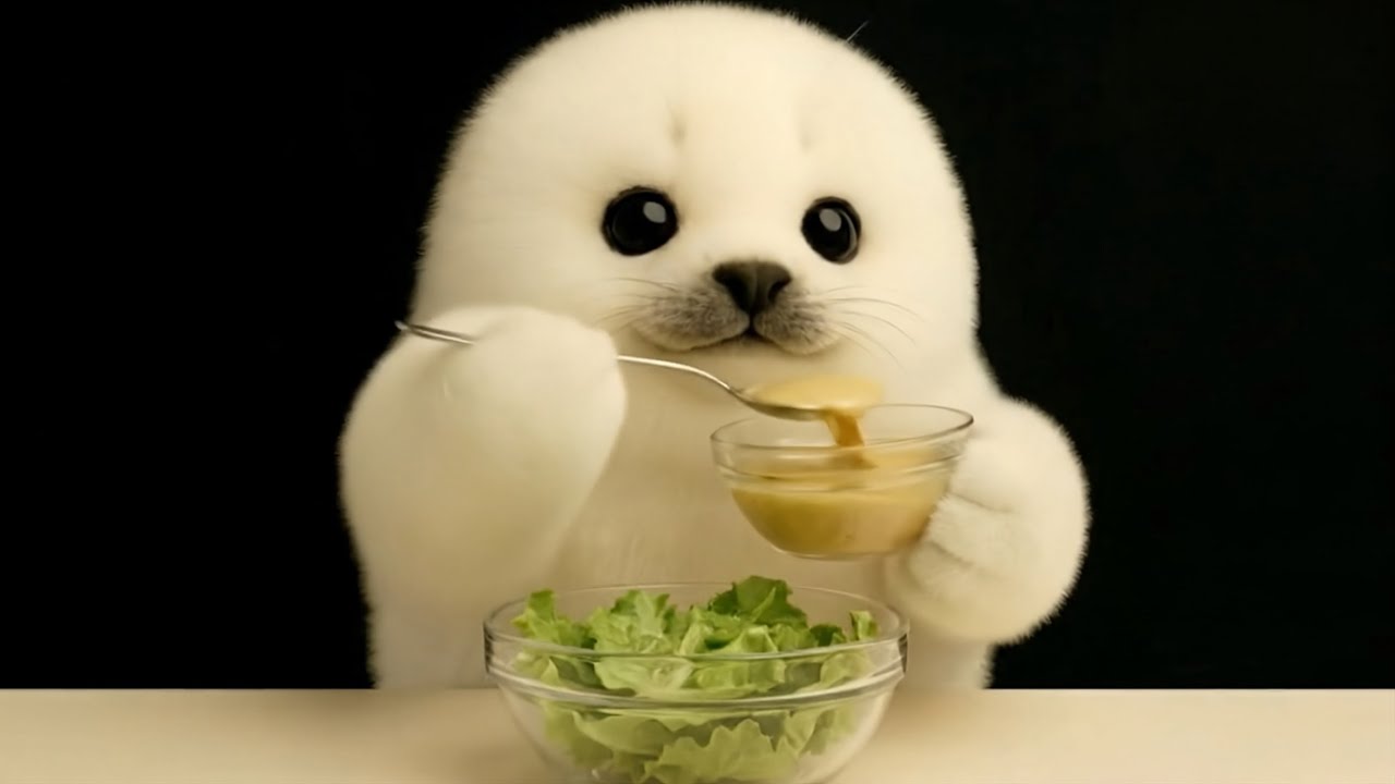 🥬 Arale the Seal Enjoys Crunchy Awaji Island Lettuce 🦭✨#淡路島#南あわじ市