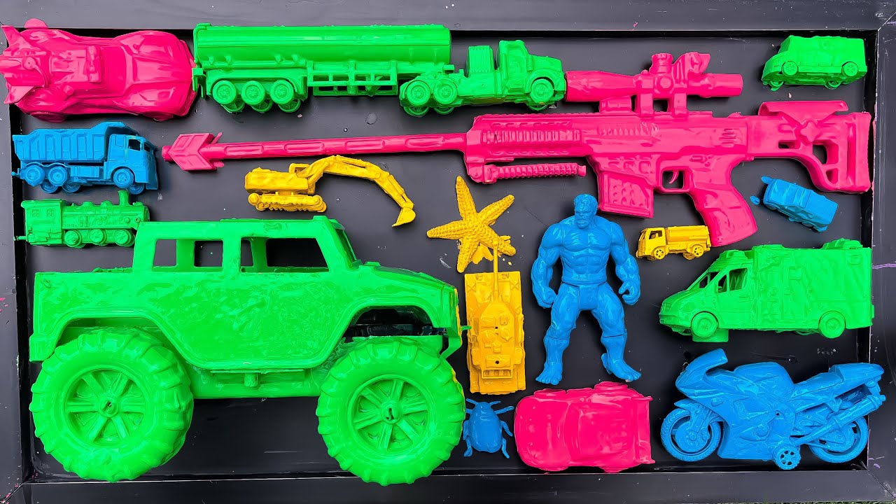 membersihkan mainan mobil moster,motor balap,hulk,truk tengki#metcarstoys 